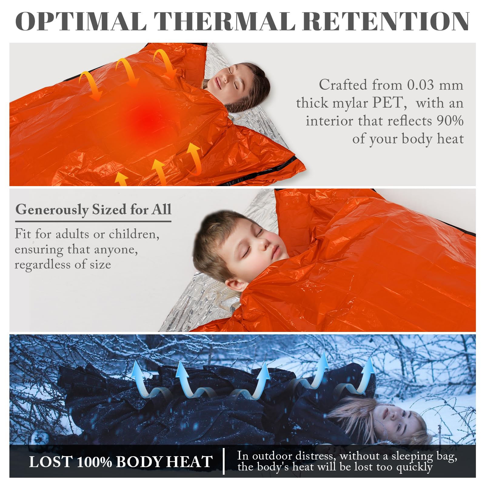 Amazon.com : ANLOKE Emergency Sleeping Bags (2-Pack) Survival